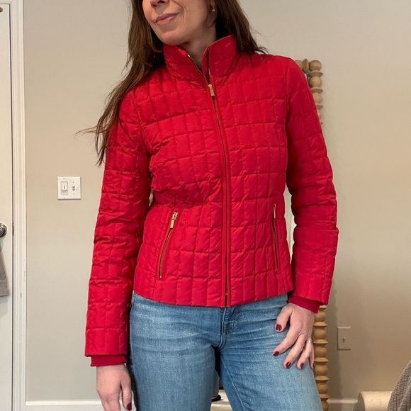 J. Crew Red Quilted Jacket - Picture 1 of 13